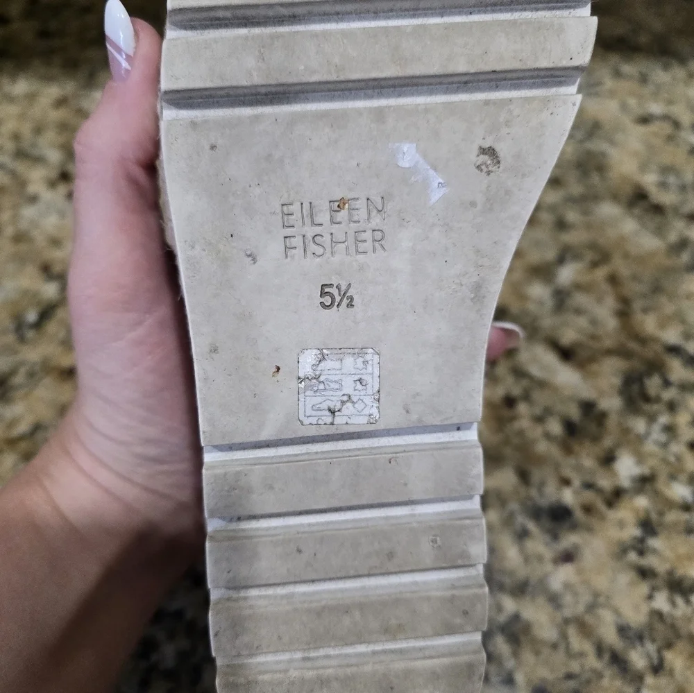 EILEEN FISHER Everly Derby Metallic Silver Leather Laceup Platform Oxford sz 5.5